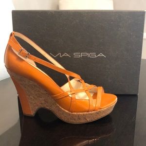 Via Spiga Orange Wedges